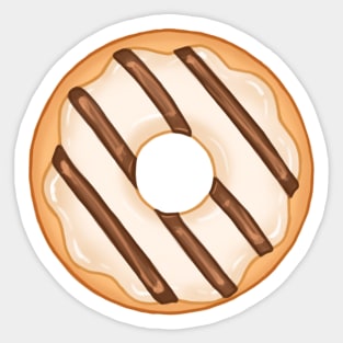 White Donut and Chocolate Stripes Sticker